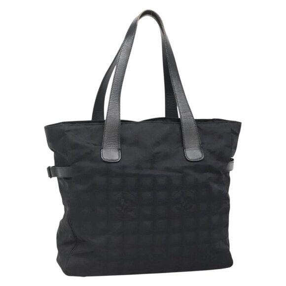 CHANEL New Travel Line Tote Bag Nylon Black CC Auth 135075 - Picture 1 of 16